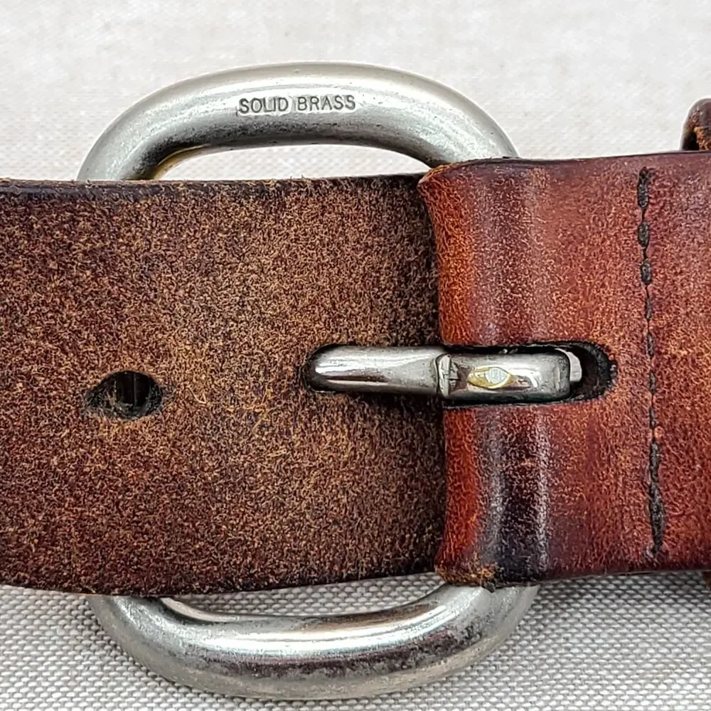 Fossil Distressed Brown Full Grain Cowhide Belt - Men's 40/100 Brass MC308320040